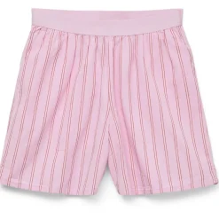 VERO MODA dame shorts VMCHARLOTTE - Bonbon Stripes Fiery red/cloud dancer