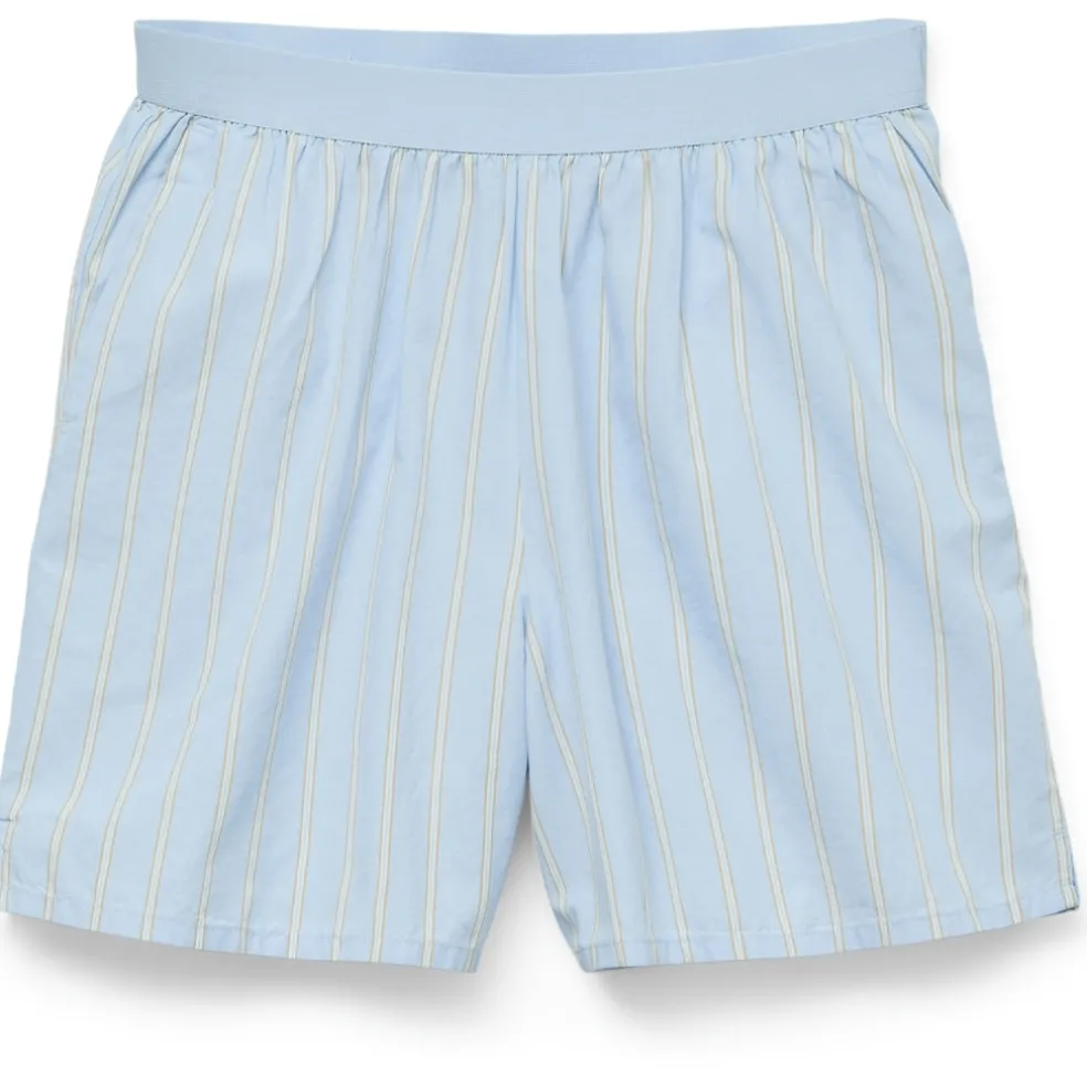 VERO MODA dame shorts VMCHARLOTTE - Airy Blue Stripes Cloud dancer/twill