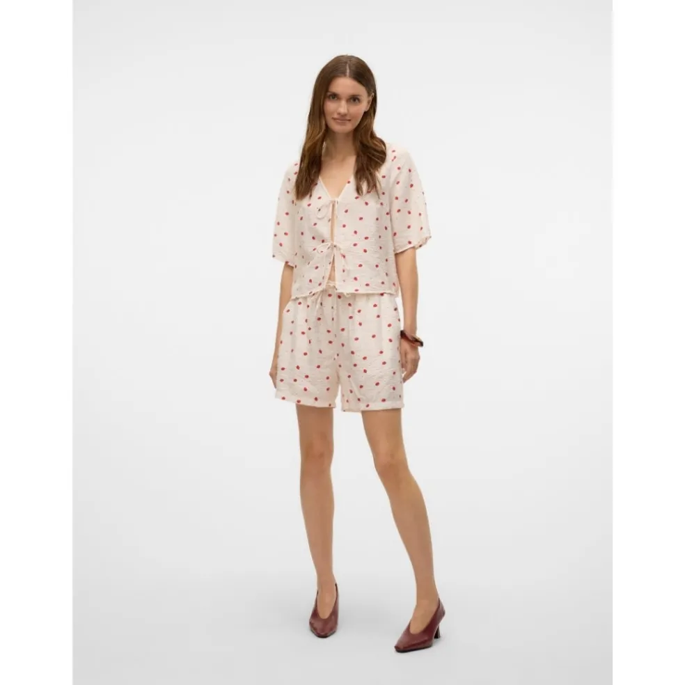 VERO MODA dame shorts VMODETTE - Snow White Strawberry w. dots