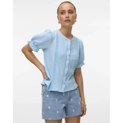 VERO MODA DAME SHORTS VMTESS - Light Blue Denim