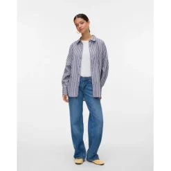 VERO MODA DAME SKJORTE AWPARINA - Allure ZINFANDEL/BIRCH