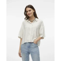 VERO MODA dame skjorte VMLINN - Snow White Olga moon rock