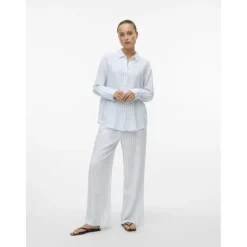 VERO MODA dame skjorte VMLINN - Snow White Olga Airy Blue