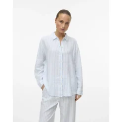 VERO MODA dame skjorte VMLINN - Snow White Olga Airy Blue