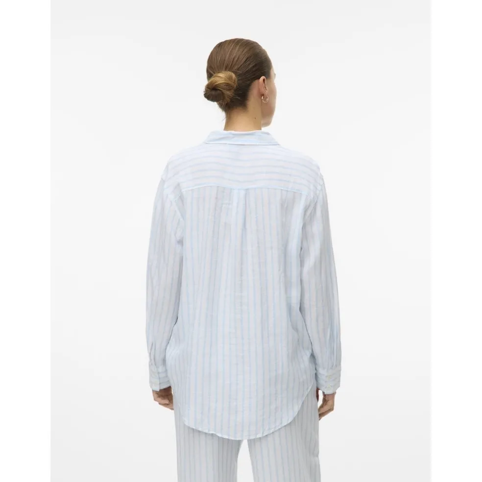 VERO MODA dame skjorte VMLINN - Snow White Olga Airy Blue