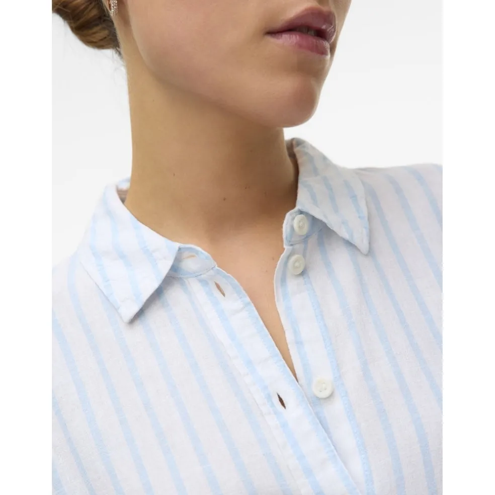 VERO MODA dame skjorte VMLINN - Snow White Olga Airy Blue