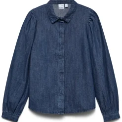 VERO MODA DAME SKJORTE VMNILY - Dark Blue Denim