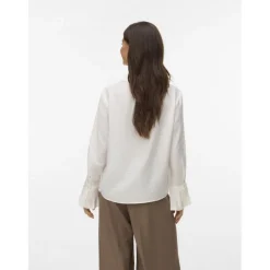 VERO MODA Dame Skjorte VMPlissi - Snow white