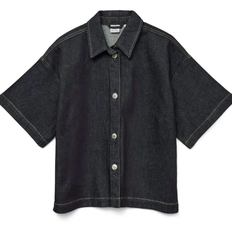 VERO MODA DAME SKJORTE VMTESSA - Dark Blue Denim