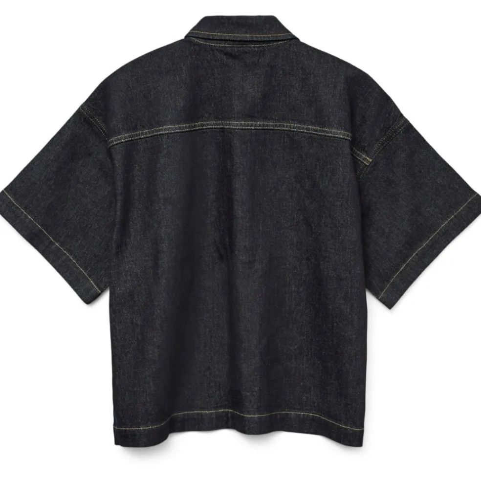 VERO MODA DAME SKJORTE VMTESSA - Dark Blue Denim