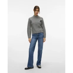 Vero moda dame strik cardigan VMBANG - Medium grey melange