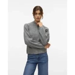 Vero moda dame strik cardigan VMBANG - Medium grey melange