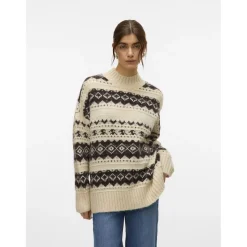 Vero moda dame strik trøje VMAMPLE - Birch chocolate torte