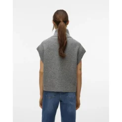 Vero moda dame strik vest VMBANG - Medium grey melange