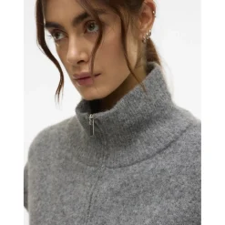 Vero moda dame strik vest VMBANG - Medium grey melange