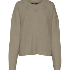 VERO MODA dame strik VMALETTA - Silver Mink W. MELANGE