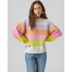 VERO MODA dame strik VMCRUZ - Birch W. SKYWAY/TANGERINE/SACHET/SULPHUR