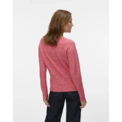 Vero Moda dame strik VMDOFFY - Ribbon Red Detail:W. White Melange