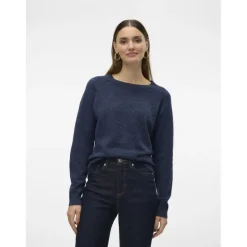 Vero Moda dame strik VMDOFFY - Navy blazer w. black melange