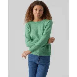 Vero Moda dame strik VMDOFFY - Bright Green MELANGE