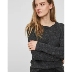 Vero Moda dame strik VMDOFFY - Black Melange