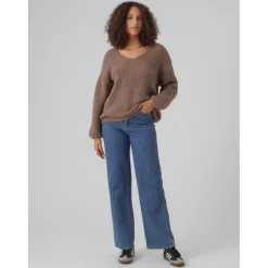 VERO MODA dame strik VMERIN - Brown Lentil