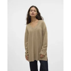 VERO MODA dame strik VMESTI - Silver Mink Melange