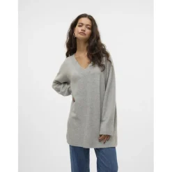 VERO MODA dame strik VMESTI - Light Grey Melange