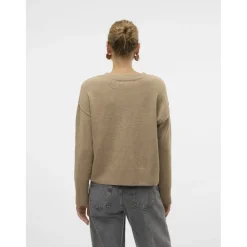 VERO MODA dame strik VMESTI - Silver Mink Melange