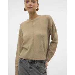 VERO MODA dame strik VMESTI - Silver Mink Melange