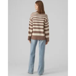 VERO MODA dame strik VMHERMOSA - Brown Lentil W BIRCH