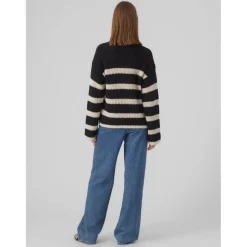 VERO MODA dame strik VMHILDA - Black BIRCH