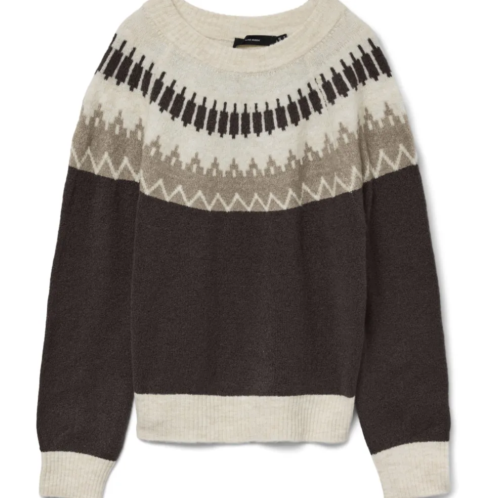 Vero moda dame strik VMSIMONE - Chocolate Torte Detail:W. SILVER MINK + BIRCH