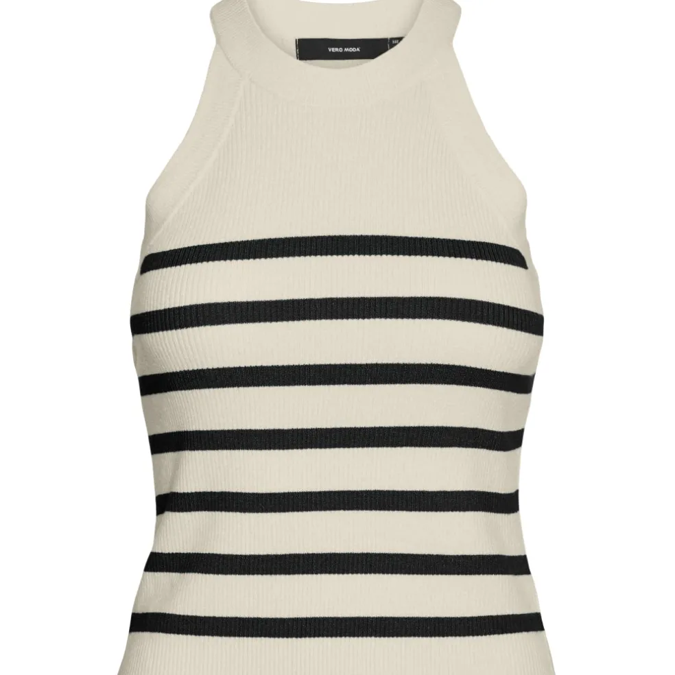 VERO MODA DAME TOP VMSABA - Birch Stripes black
