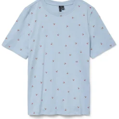 VERO MODA dame t-shirt VMPAULINA - Cashmere Blue Cherry
