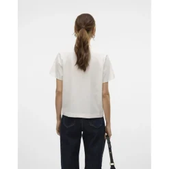 VERO MODA dame t-shirt VMSOLVEI - Snow White Print STRAWBERRYS