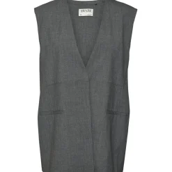 VERO MODA dame vest VMOKAVA - Dark grey melange