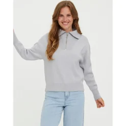 Vero Moda highneck VMSABA - Light Grey Melange