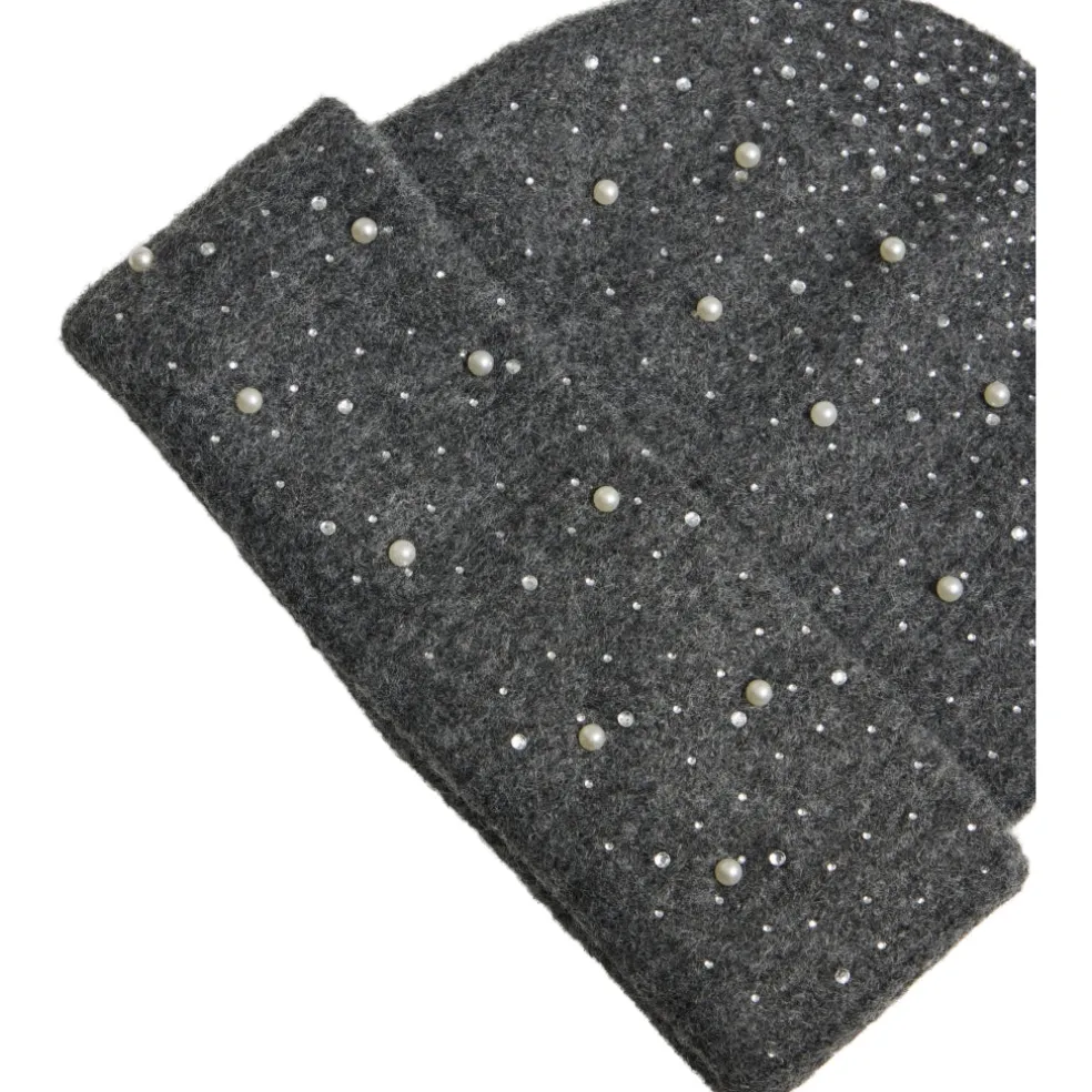 Vila dame Beanie hue VISUMM - Dark grey melange