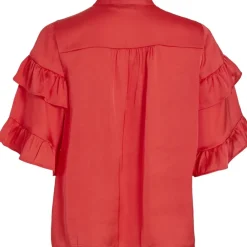 VILA dame bluse VIKAVAS - Poppy Red