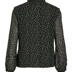 VILA dame bluse VIKIRSTI - Black Beauty Ika