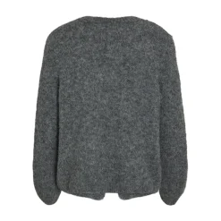 VILA dame cardigan VIBOWS - Medium grey melange