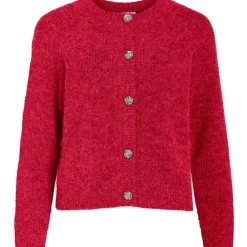 VILA Dame Cardigan VICHEENA - Jester Red Detail:MELANGE
