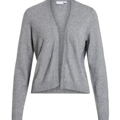 VILA DAME CARDIGAN VIRIL SHORT L/S KNIT CARDIGAN-NOOS - Medium grey melange