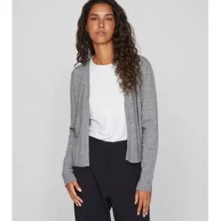 VILA DAME CARDIGAN VIRIL SHORT L/S KNIT CARDIGAN-NOOS - Medium grey melange