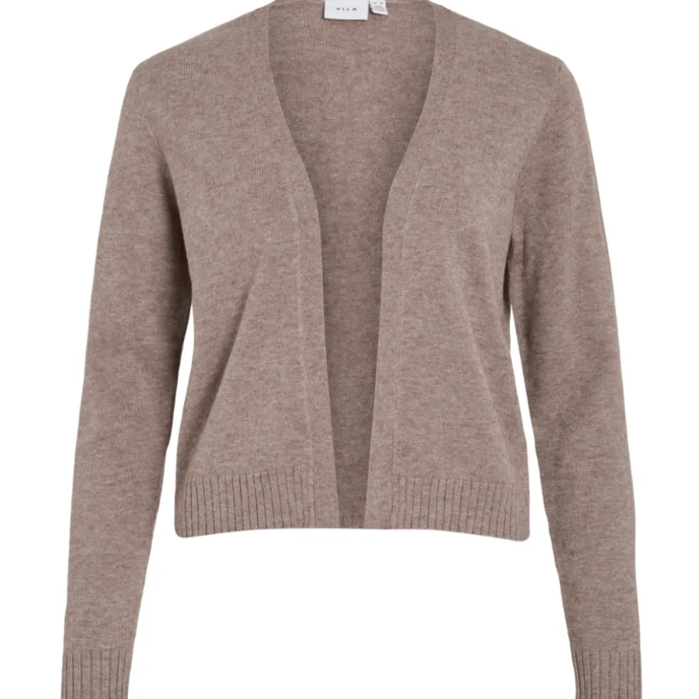 VILA DAME CARDIGAN VIRIL SHORT L/S KNIT CARDIGAN-NOOS - Falcon Melange