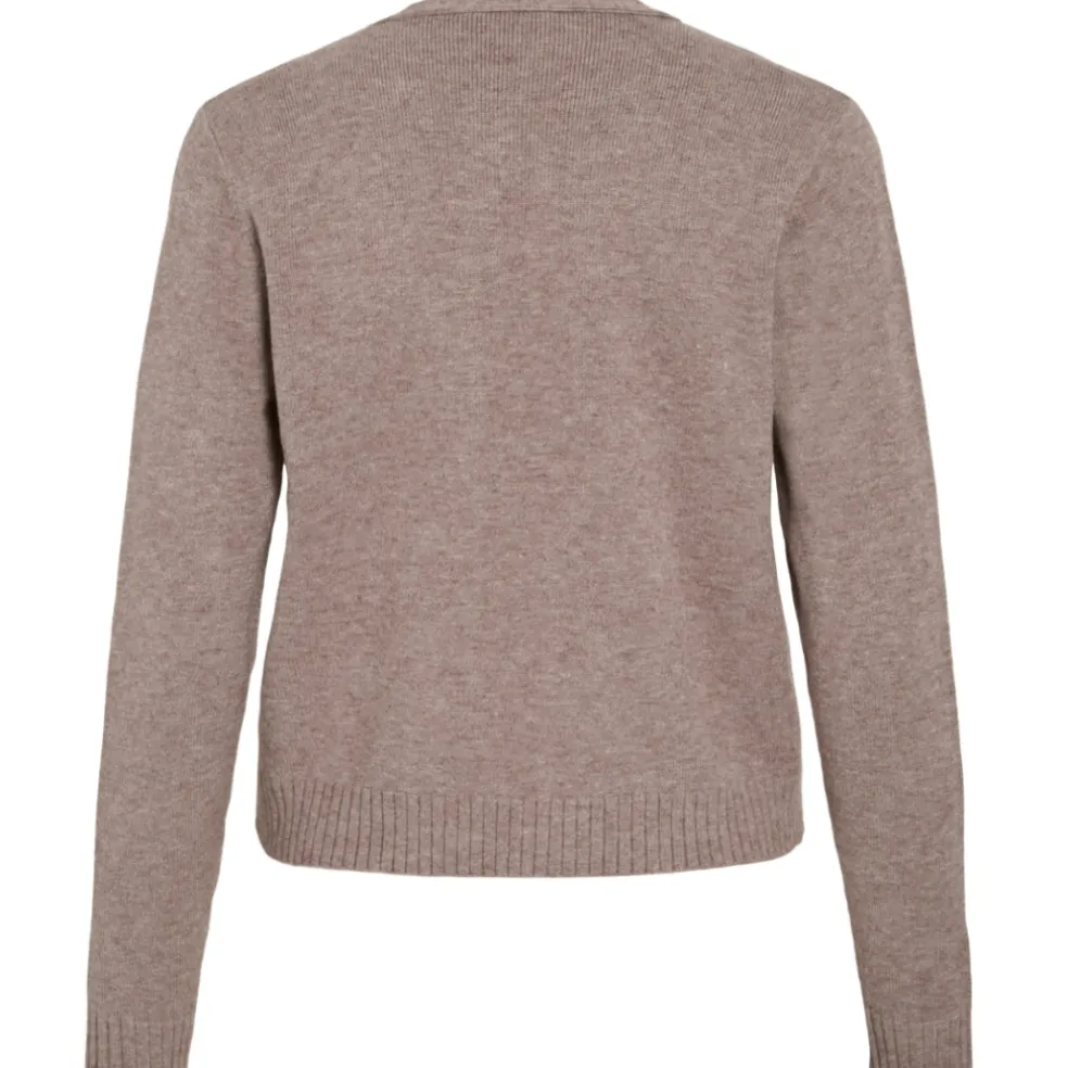 VILA DAME CARDIGAN VIRIL SHORT L/S KNIT CARDIGAN-NOOS - Falcon Melange