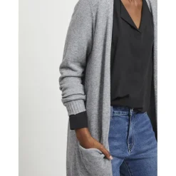 VILA dame cardigan VIRIL - Medium grey melange
