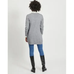 VILA dame cardigan VIRIL - Medium grey melange