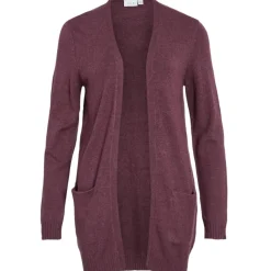 VILA dame cardigan VIRIL - Fig Dark Melange